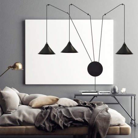 Applique Murale Cerremo Noir (3 lumieres)