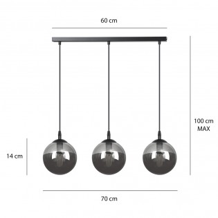 Regletté de plafond Sagan Graphite (3 lumieres)