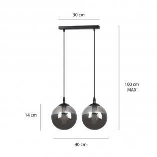 Regletté de plafond Sagan Graphite (2 lumieres)