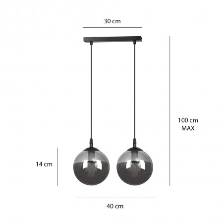 Regletté de plafond Sagan Graphite (2 lumieres)