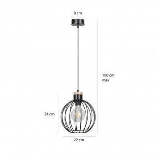 Lampe de plafond Antilla Noir