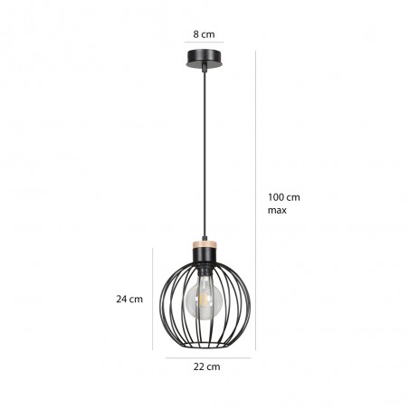 Lampe de plafond Antilla Noir