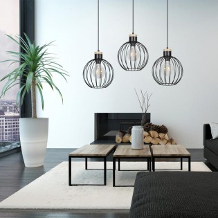 Regletté de plafond Antilla Noir (3 lumieres)