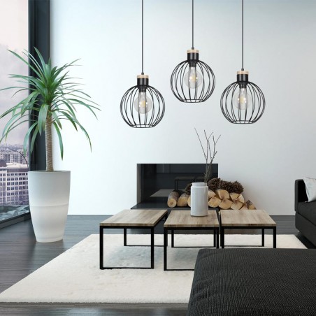 Regletté de plafond Antilla Noir (3 lumieres)