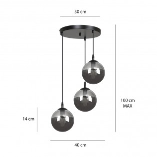 Lampe de suspension Sagan Graphite (3 lumieres)
