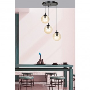 Lampe de suspension Sagan Ambre (3 lumieres)
