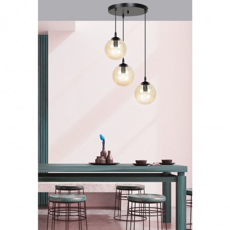 Lampe de suspension Sagan Ambre (3 lumieres)