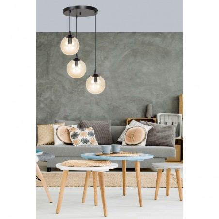 Lampe de suspension Sagan Ambre (3 lumieres)
