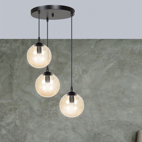 Lampe de suspension Sagan Ambre (3 lumieres)
