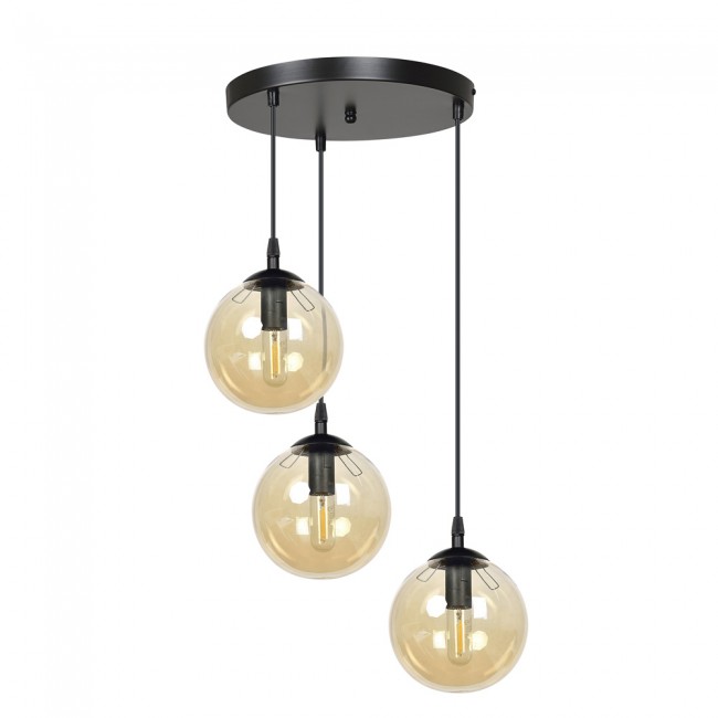 Lampe de suspension Sagan Ambre (3 lumieres)