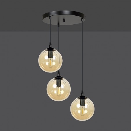 Lampe de suspension Sagan Ambre (3 lumieres)