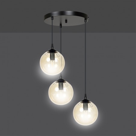 Lampe de suspension Sagan Ambre (3 lumieres)