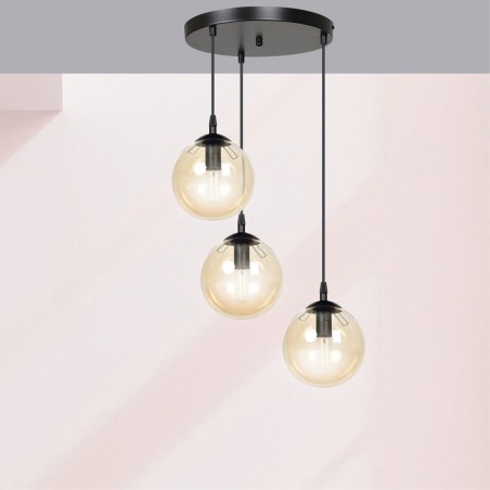Lampe de suspension Sagan Ambre (3 lumieres)