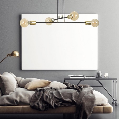 Lampe de plafond Sives Noir (4 lumieres)