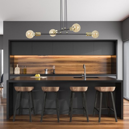 Lampe de plafond Sives Noir (4 lumieres)