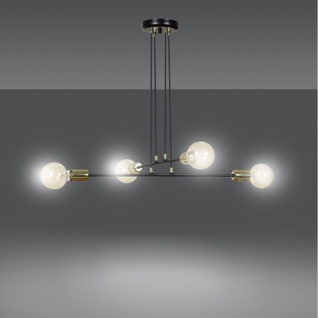 Lampe de plafond Sives Noir (4 lumieres)