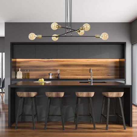 Lampe de plafond Sives Noir (6 lumieres)