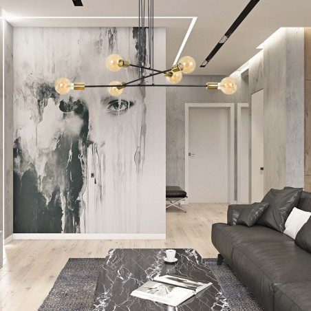 Lampe de plafond Sives Noir (6 lumieres)