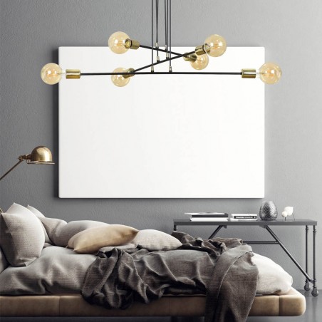 Lampe de plafond Sives Noir (6 lumieres)