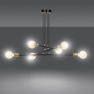 Lampe de plafond Sives Noir (6 lumieres)