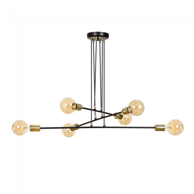 Lampe de plafond Sives Noir (6 lumieres)