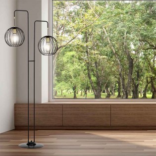Lampadaire Balora Noir (2 lumieres)