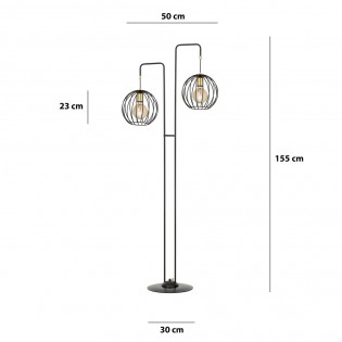 Lampadaire Balora Noir (2 lumieres)