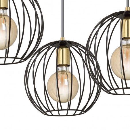 Lampe de suspension Balora Noir (3 lumieres)