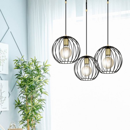 Lampe de suspension Balora Noir (3 lumieres)