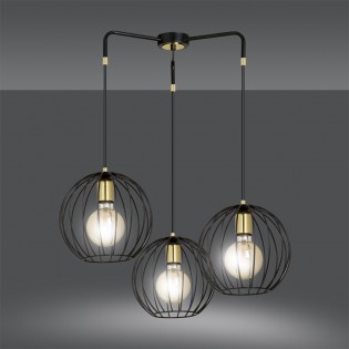 Lampe de suspension Balora Noir (3 lumieres)
