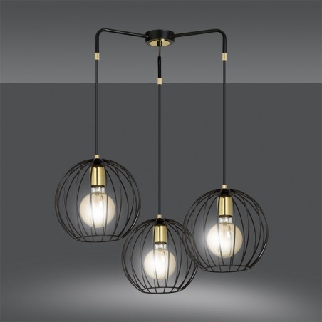 Lampe de suspension Balora Noir (3 lumieres)