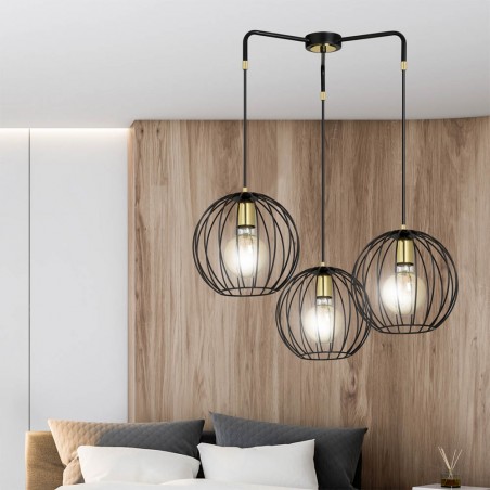 Lampe de suspension Balora Noir (3 lumieres)