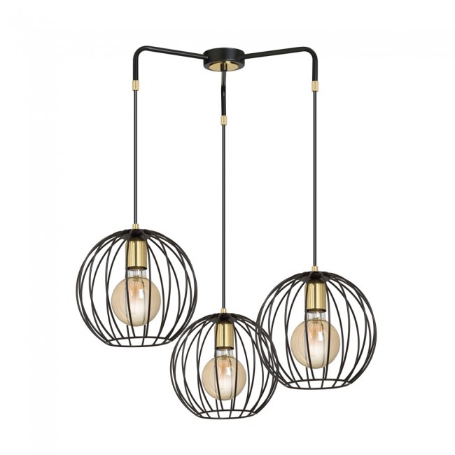 Lampe de suspension Balora Noir (3 lumieres)