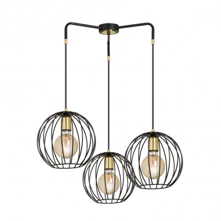 Lampe de suspension Balora Noir (3 lumieres)