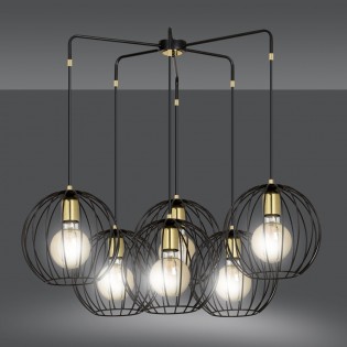 Lampe de suspension Balora Noir (6 lumieres)