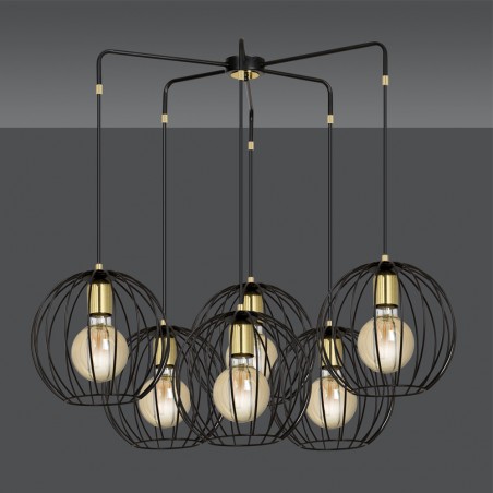 Lampe de suspension Balora Noir (6 lumieres)