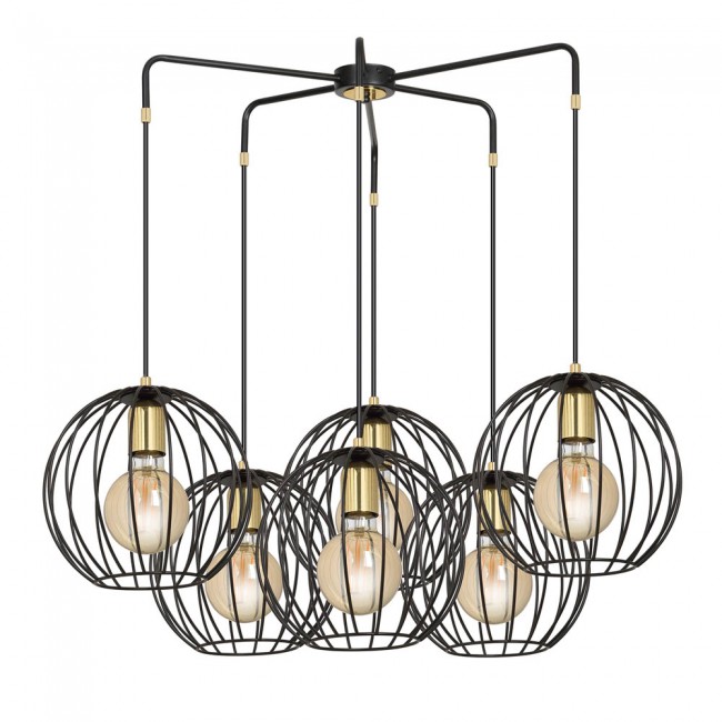 Lampe de suspension Balora Noir (6 lumieres)