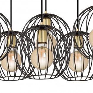 Lampe de suspension Balora Noir (6 lumieres)