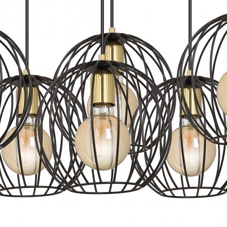 Lampe de suspension Balora Noir (6 lumieres)
