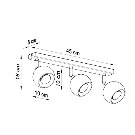 Réglette de plafond Oculare (3 Lumieres)