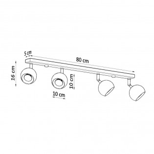 Réglette de plafond Oculare (4 Lumires)
