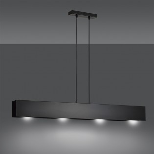Lampe de plafond Tarlen Noir (4 lumieres)