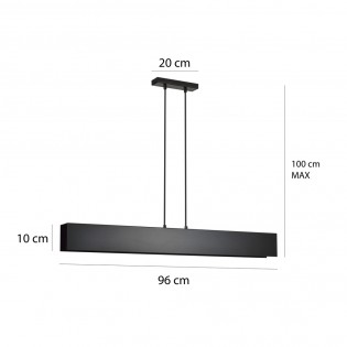 Lampe de plafond Tarlen Noir (4 lumieres)