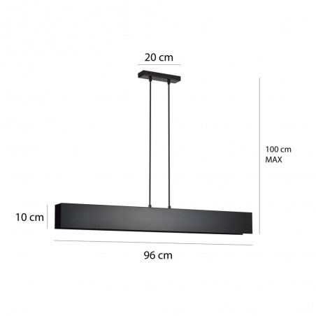 Lampe de plafond Tarlen Noir (4 lumieres)