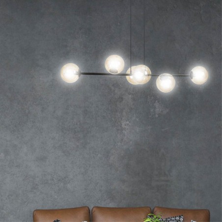 Lampe de plafond Palma Ambre (6 lumieres)