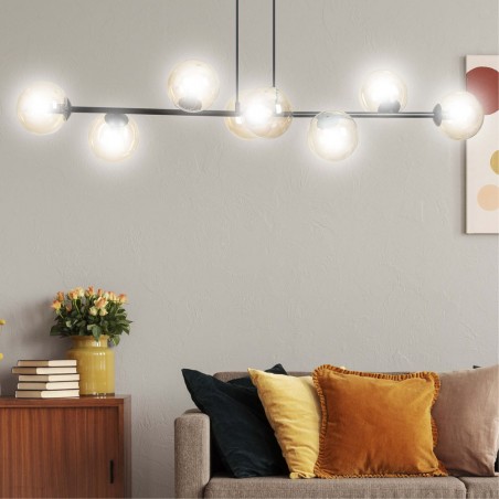 Lampe de plafond Palma Ambre (8 lumieres)