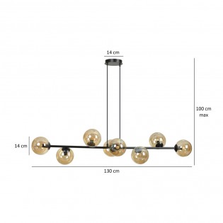 Lampe de plafond Palma Ambre (8 lumieres)
