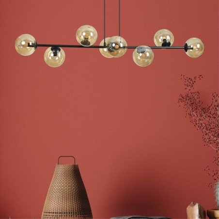 Lampe de plafond Palma Ambre (8 lumieres)