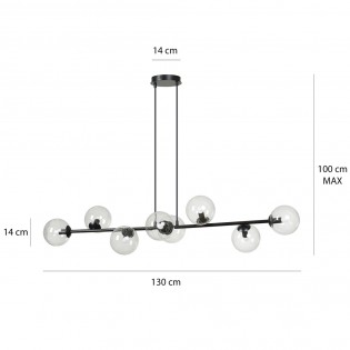 Lampe de plafond Palma Transparent (8 lumieres)