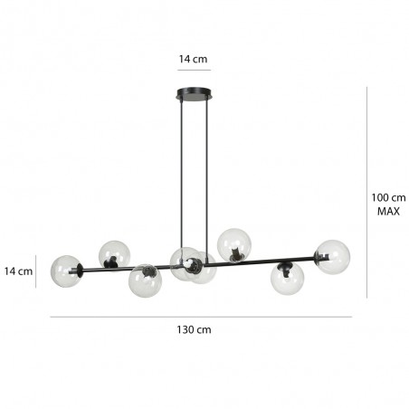 Lampe de plafond Palma Transparent (8 lumieres)